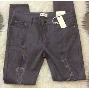 Jeggology Women's‎ Grey Distressed Skinny Jeans Style 8001JP size 17